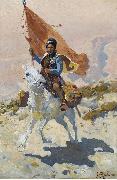 Franz Roubaud Circassian rider oil on canvas
